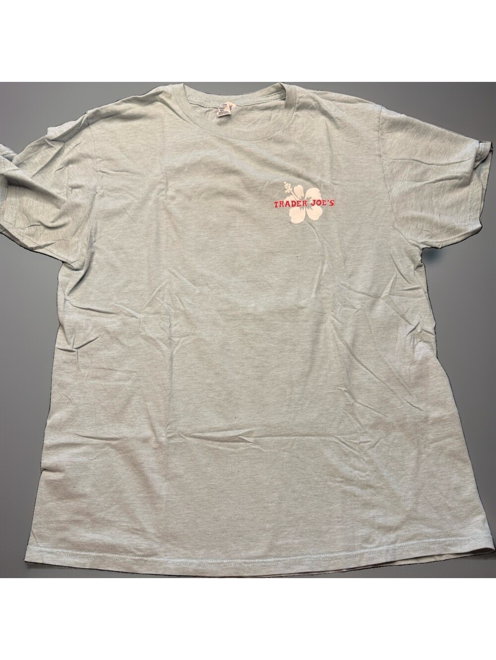 Trader Joes Crew Member T Shirt Size L Blue Cotton Polyester Preowned